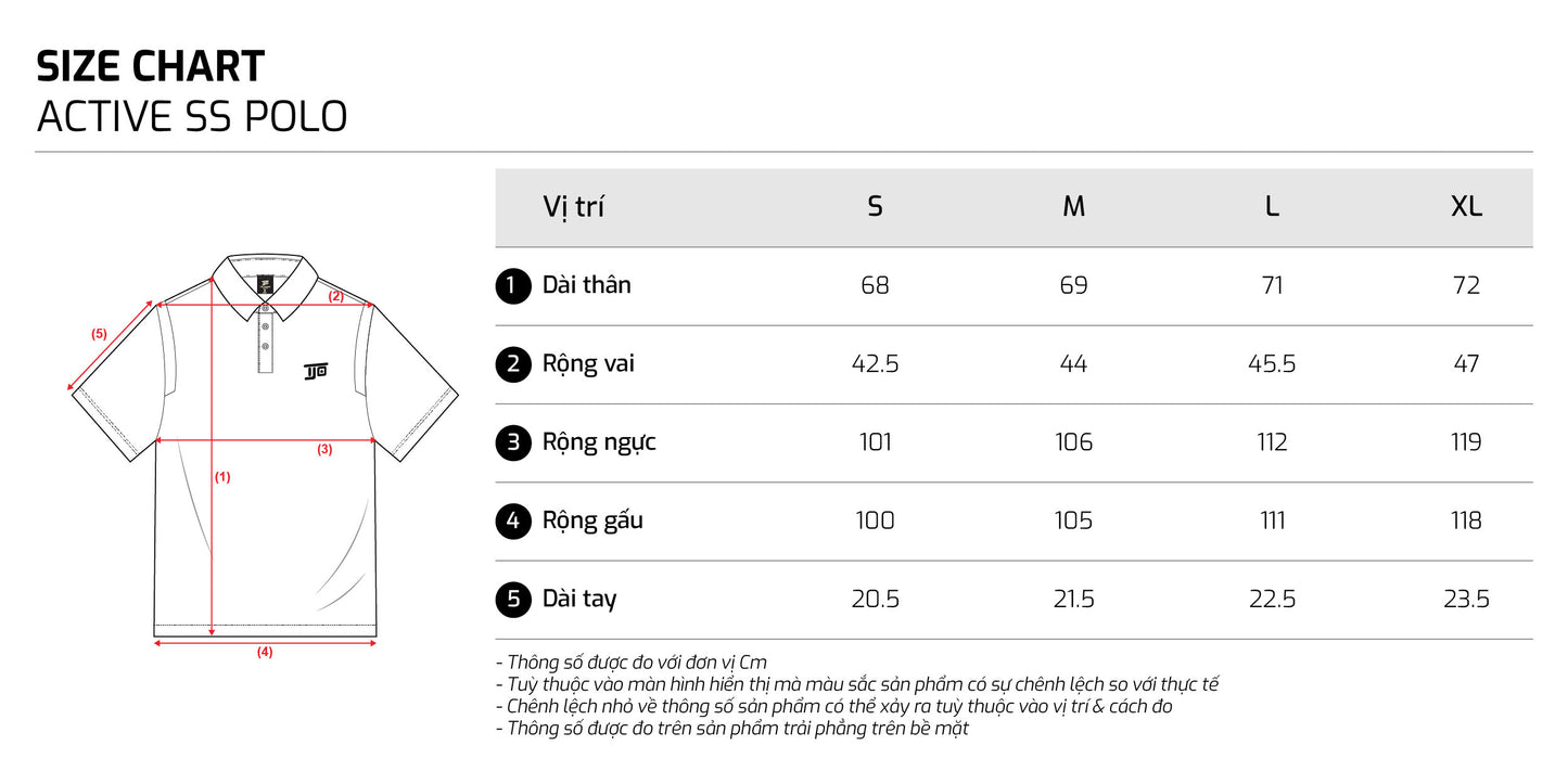 Size chart - TJO3ST1
