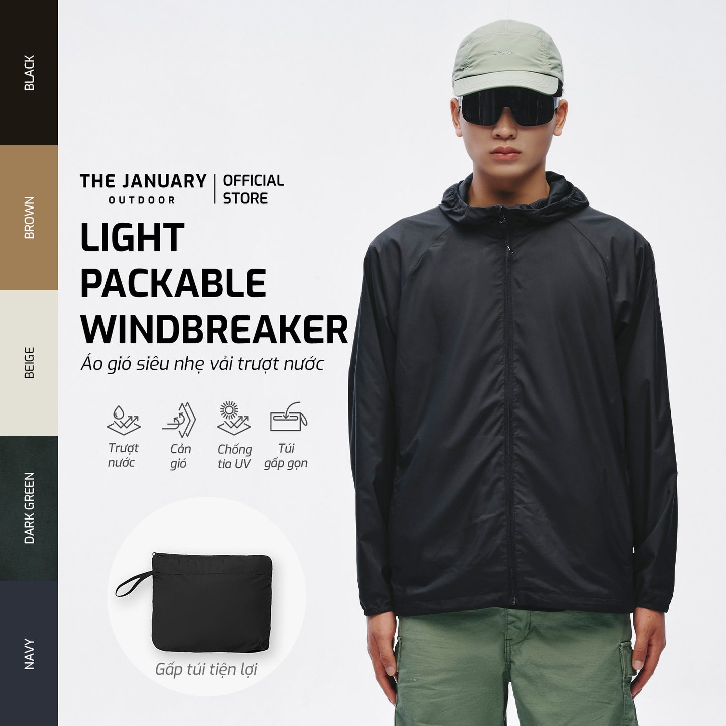 TJO Light Packable Windbreaker