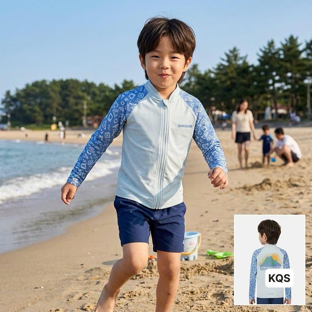 Rashguard Quiksilver trẻ em UPF50+ — áo bơi chống nắng bé trai bé gái The Gate Tam Cốc